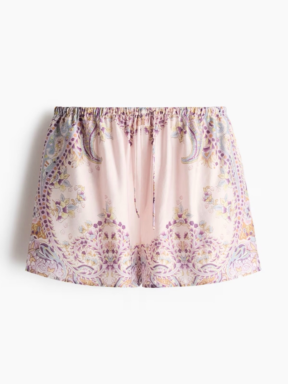 H&M Light Pink Paisley-Print Short Matching Set